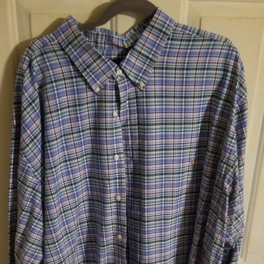 Ralph Lauren plaid striped button up 4XLT